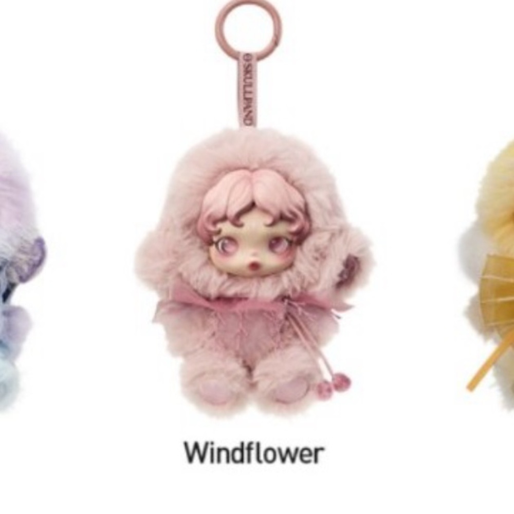 Windflower Pink Plush Keychain Skullpanda